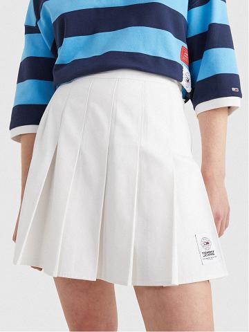 Női Tommy Hilfiger Pleated Tenisz Szoknya Fehér | HU 334JPQ